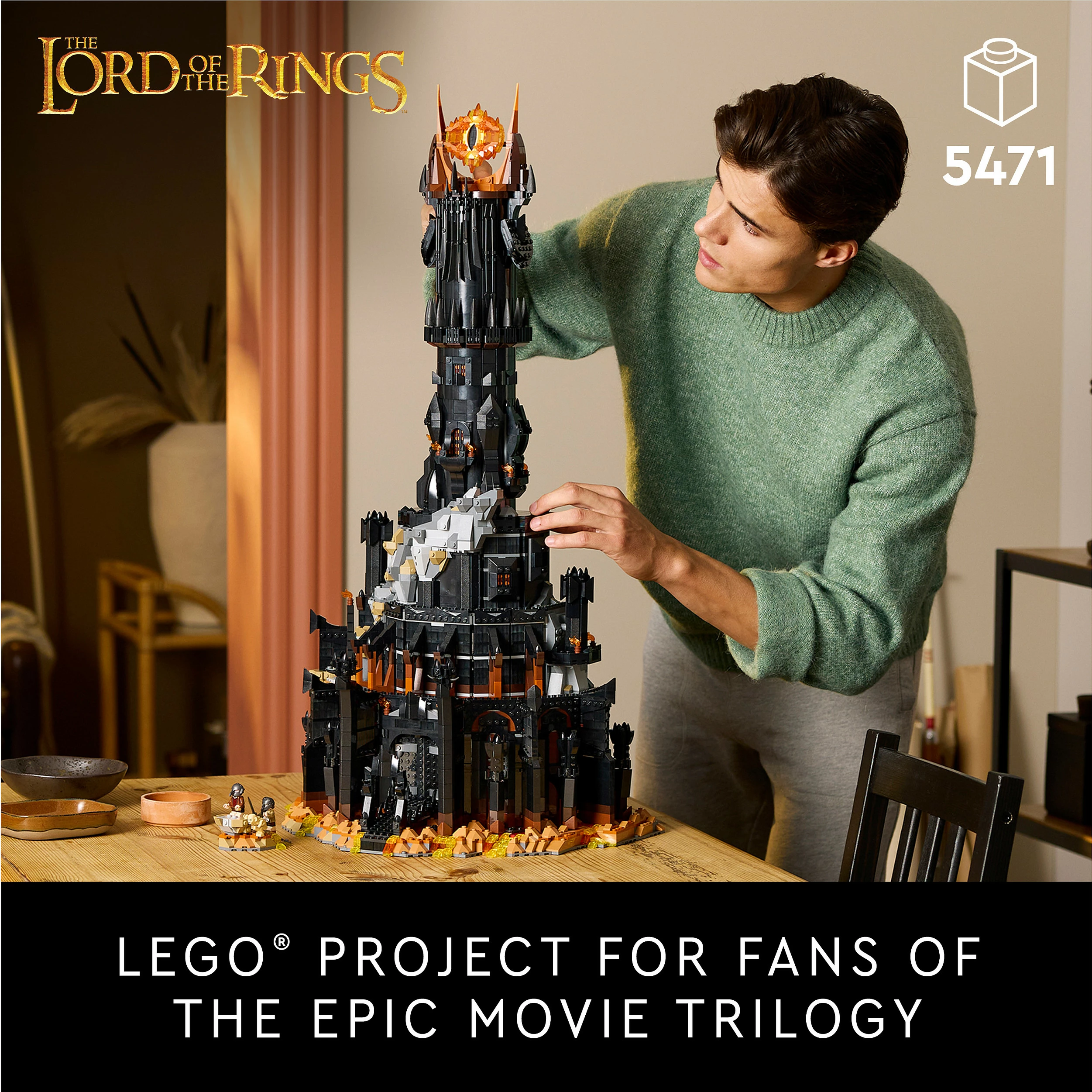 Set ndërtimi LEGO Icons The Lord of the Rings 10333 Barad-dûr, 5471 copë, 18+, shumëngjyrësh