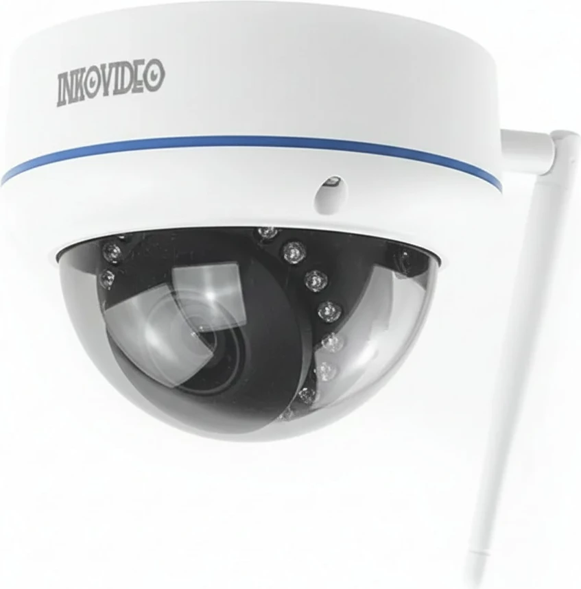 Kamerë sigurie dome IP Inkovideo INKO-122-19D, IR, me antenë, e bardhë