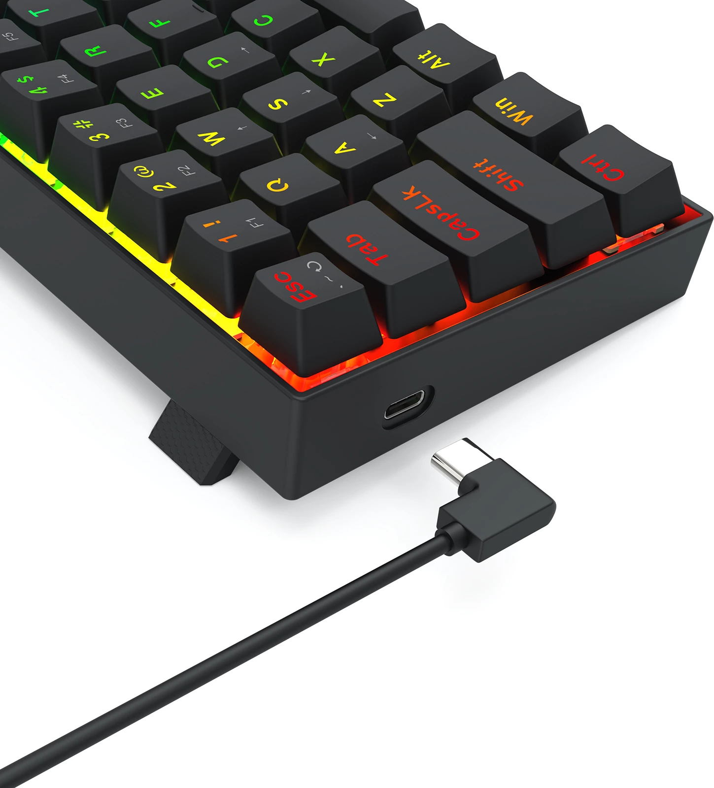 Tastierë me kabllo gaming Redragon Fizz K617RGB-M, 60% 61 taste, Hall Effect magnetike, 8000Hz, RGB, e zezë
