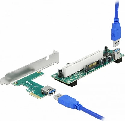 Riser kartë DeLOCK, PCIe x1 në PCI 32-bit, kabllo 60 cm