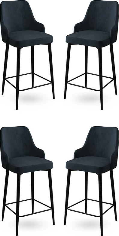 Set karrigesh për bar (4 copë), Hanah Home, Enox - antracit, e zezë