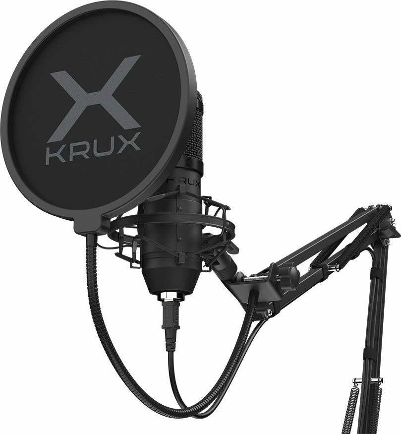 Mikrofon Krux EDIS 1000 KRX0109 USB kondensator kardioid me boom arm, set, i zi