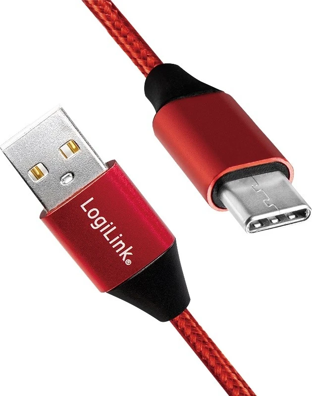 Kabllo LogiLink USB-C 1.0m, e kuqe