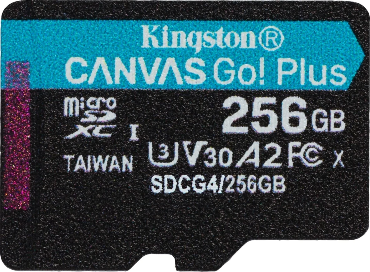 Kartelë microSDXC Kingston Canvas Go Plus Gen4 256GB me adapter, Turkuaz