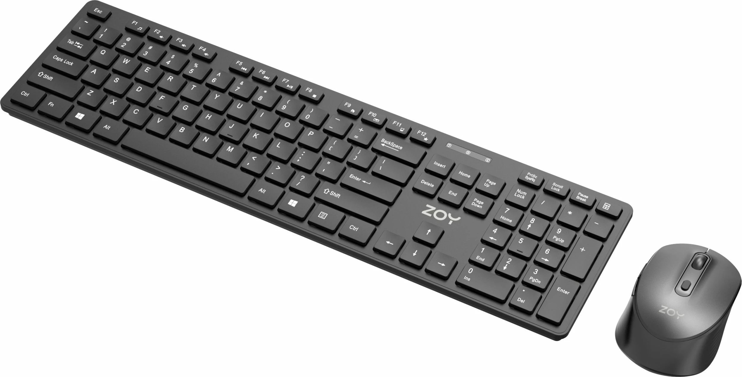 Set tastierë + Maus wireless ZOY ZKM888 2.4GHz, layout US, 106 taste, Plug & Play, i zi