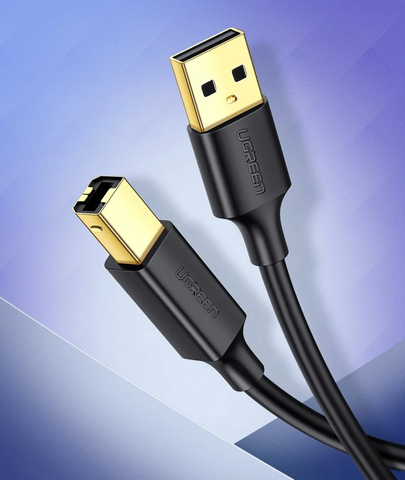 Kabllo printeri Ugreen USB-B në USB-A, 1.5m, e zezë