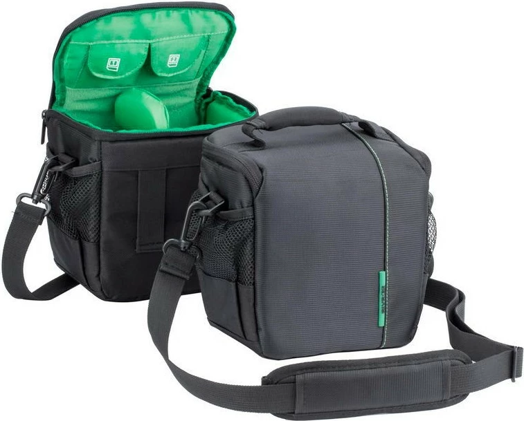 Çantë kamerash RIVACASE Green Mantis 7420, 4 ndarje, e zezë/jeshile