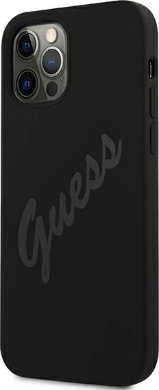 Mbështjellës Guess GUHCP12LLSVSBK për iPhone 12 Pro Max 6.7", silikon, i zi