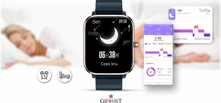 Smartwatch për femra Giewont, blu e errët