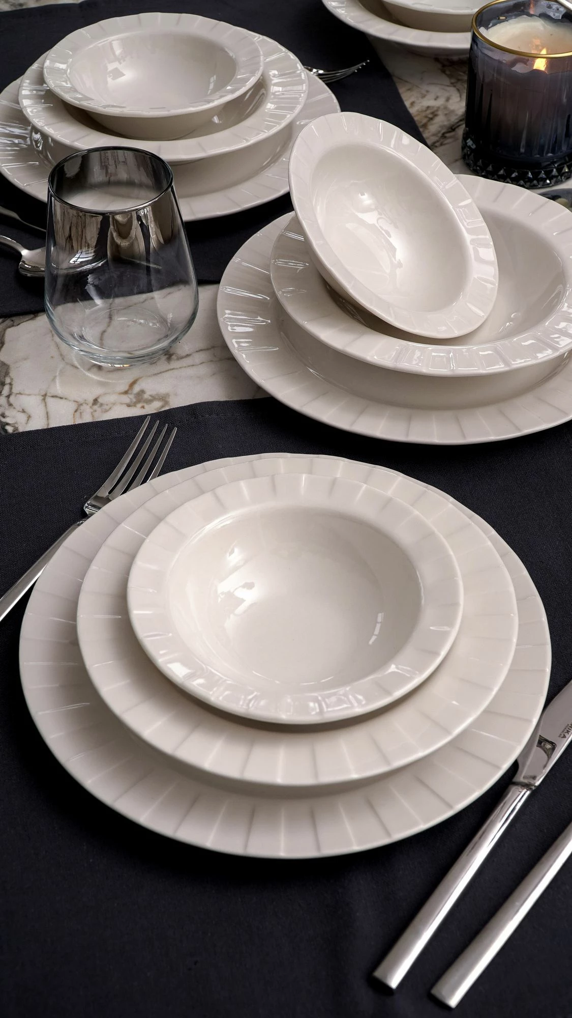 Set darke (18 cope), Hermia Concept, Zumrut, porcelan i bardhe