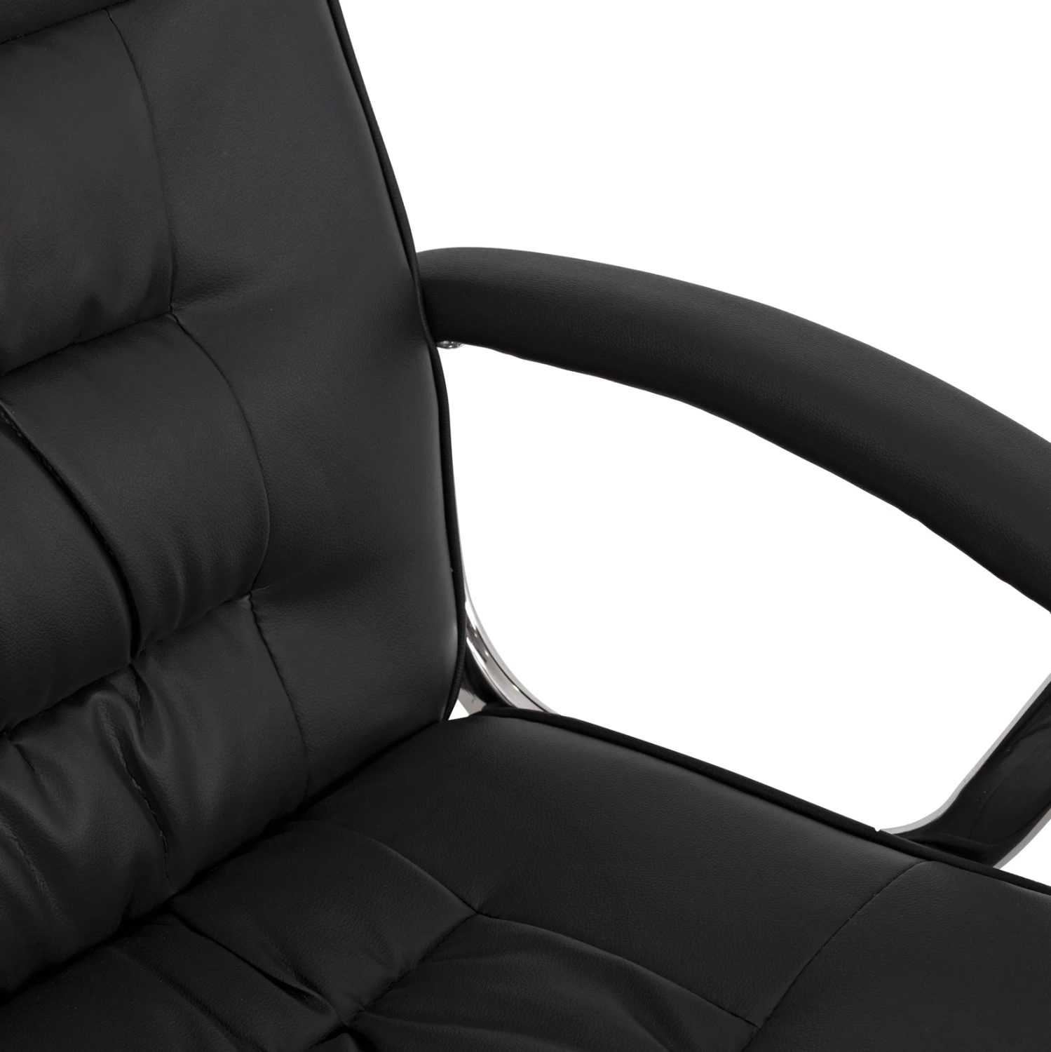 Karrige zyre ekzekutive FH1113 me PU të zezë dhe bazë kromi 62x62x104 cm