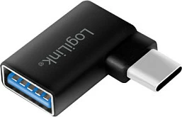 Adapter USB-C në USB-A LogiLink, USB 3.2 Gen1, kënd 90°, i zi