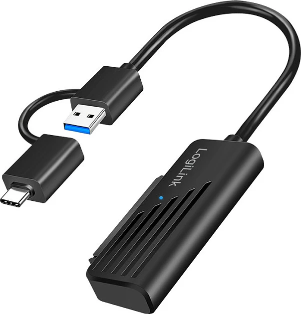 Adapter USB LogiLink USB 3.2 Gen1 Type-C/Type-A në SATA, për HDD/SSD 2.5", i zi