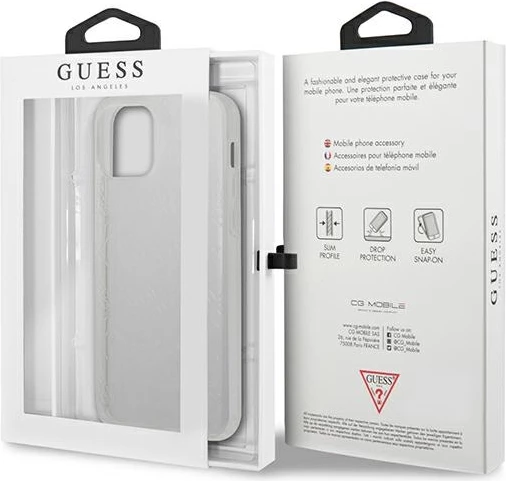 Mbështjellës Guess GUHCP12L3D4GTR për iPhone 12 Pro Max 6.7", transparent, 4G 3D Pattern