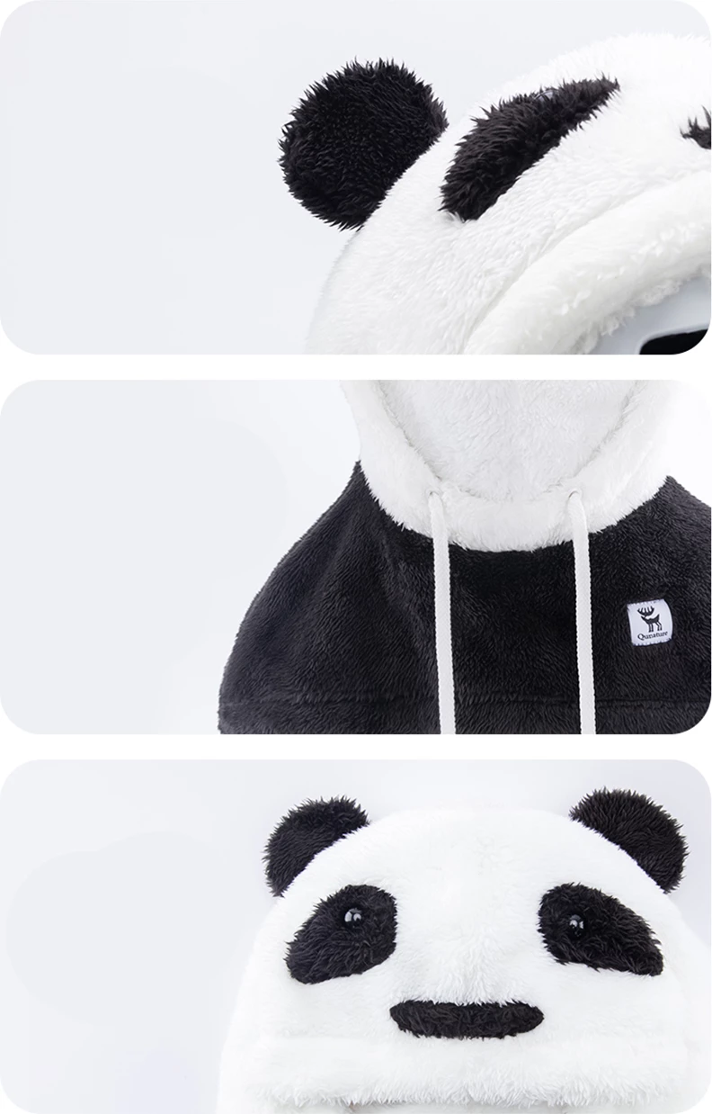 Balaklavë ski Qunature Panda, për fëmijë/të rritur, L, e zezë/e bardhë
