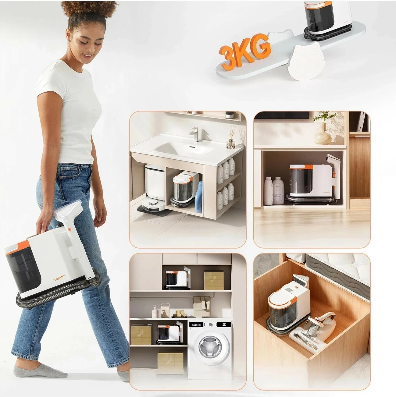 Aspirator me ujë UWANT B200-SE, rezervuar i dyfishtë, i bardhë