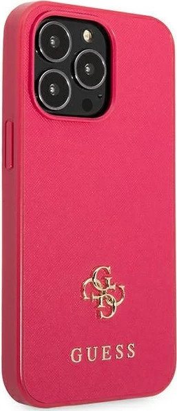 Mbështjellës Guess Saffiano 4G Small Metal Logo për iPhone 13 Pro/13, Rozë