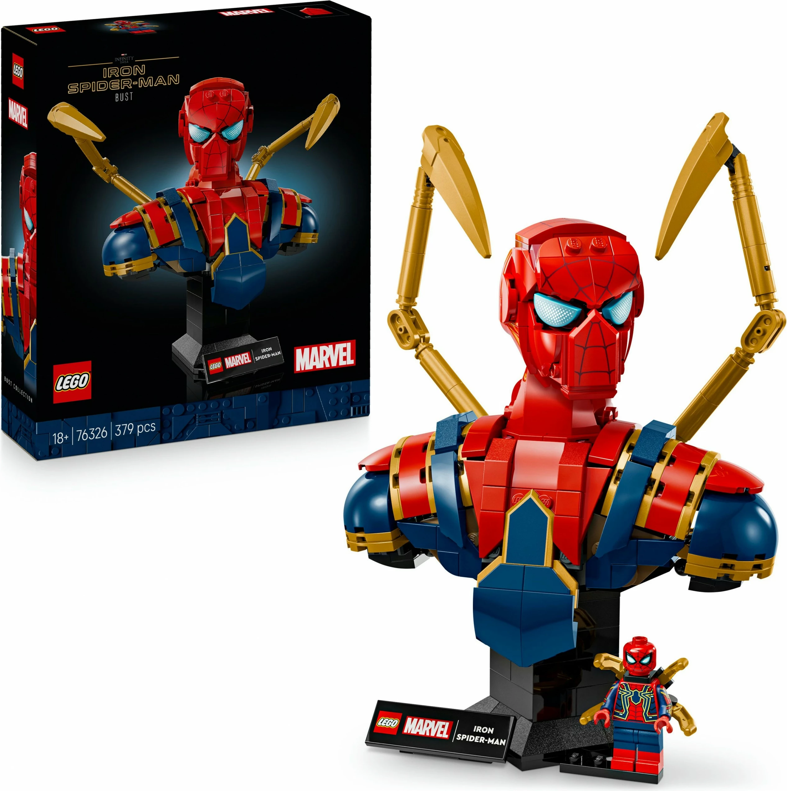 Set ndërtimi LEGO Marvel Iron Spider-Man bust 379 pjesë multikolor