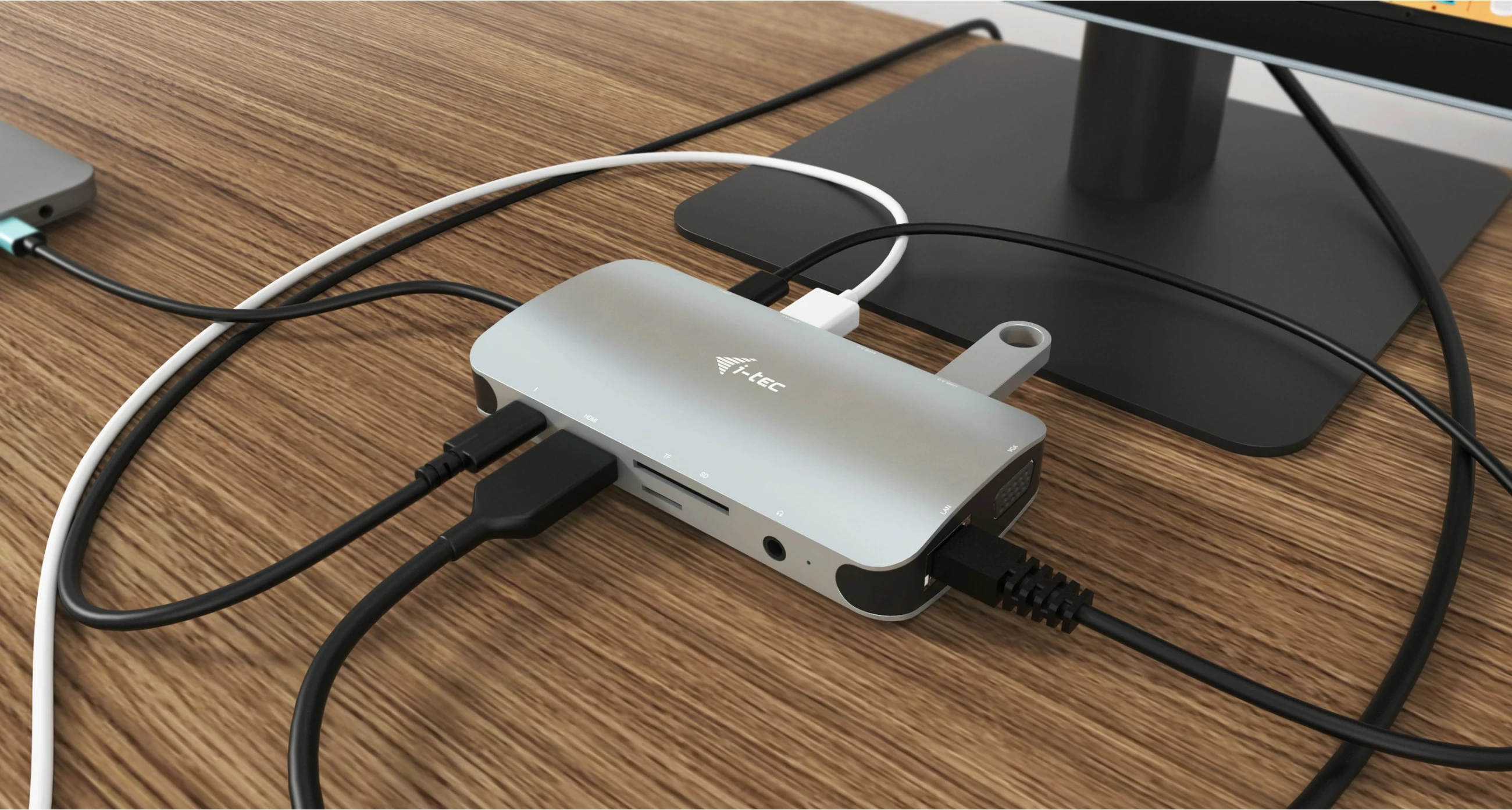 Doking stacion I-Tec Metal USB-C Travel Nano Dock, HDMI/VGA, LAN, Power Delivery 100W, argjend