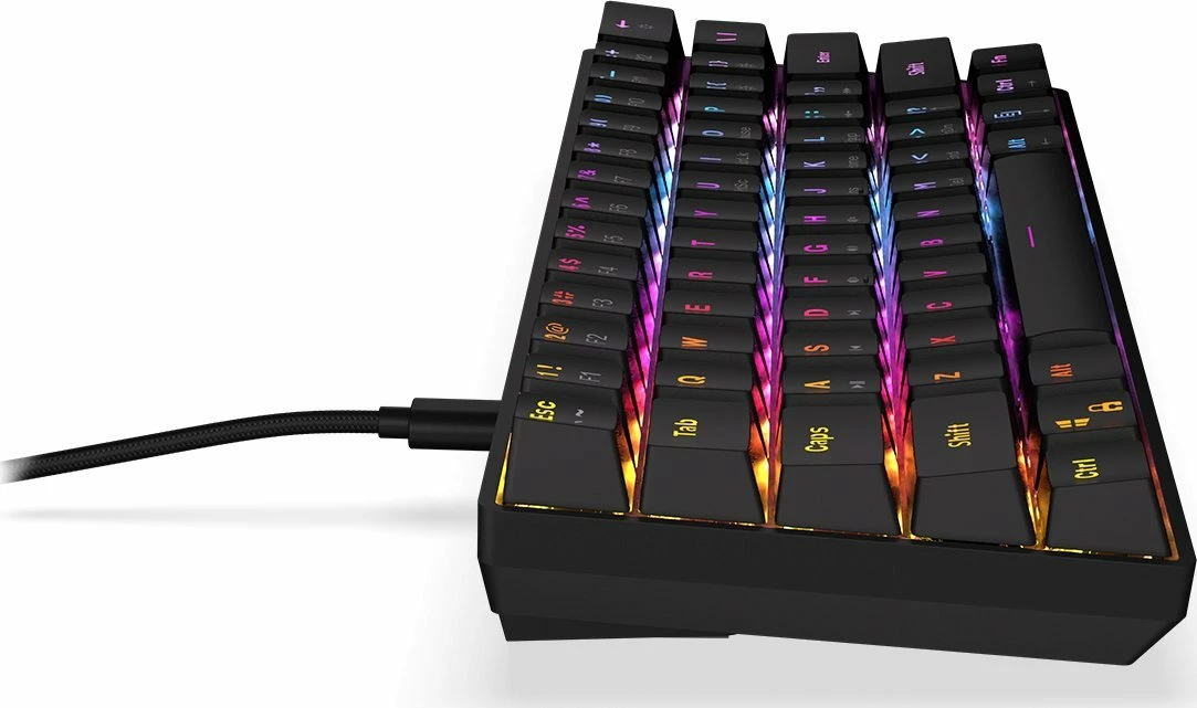 Tastierë mekanike gaming Krux Qara KRX0137 60% Outemu Red RGB e zezë