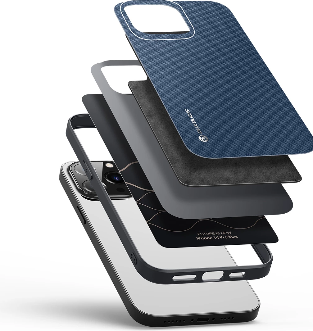 Mbështjellës Dux Ducis Fino për iPhone 14 Pro Max, najlon, kaltër
