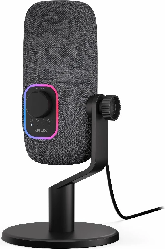 Mikrofon USB Krux Empy KRXC017, 24bit/96kHz, 4 mënyra regjistrimi, RGB, USB-C, i zi