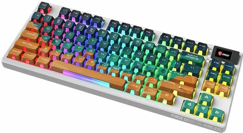 Tastierë mekanike gaming pa tel MSI Forge GK600 TKL Wireless Mars, RGB 2