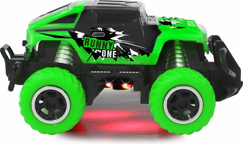 Monster truck me telekomandë Jamara Runny One, 1:43, 27 MHz, NiMH 2400 mAh, drita, i gjelbër