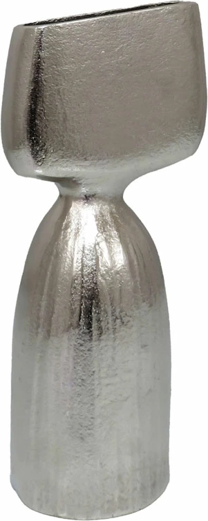 Vazo COBI, alumin, ngjyrë argjendi, 13x10x30 cm