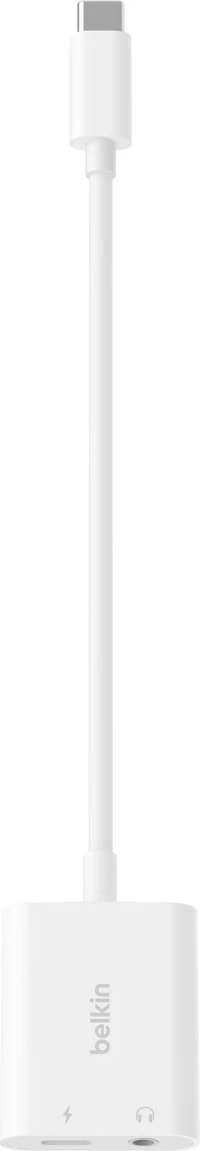 Adapter Belkin NPA004BTWH, USB Type-C, 3.5mm, 60W, Bardhë