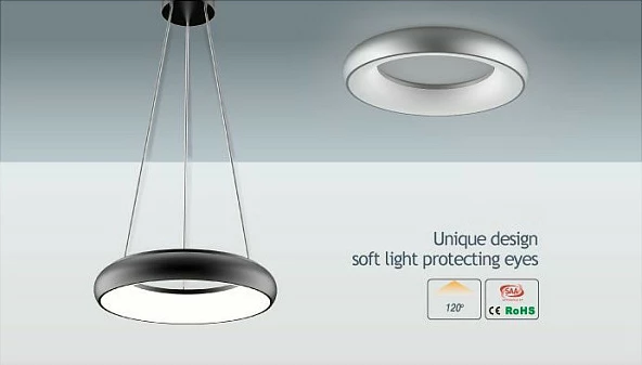Llambë tavani LED Synergy21 Donut, 25W, dritë neutrale, argjendtë