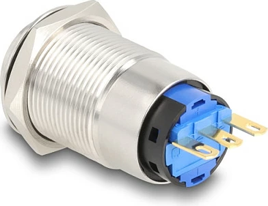 Buton shtypës DeLOCK 20985, 230V/3A, IP65, lidhje me saldim, Silver