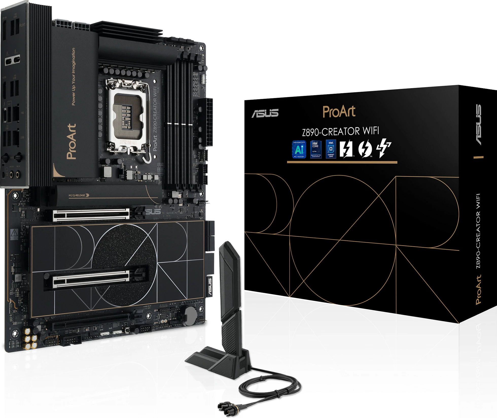 Pllakë amë ASUS PROART Z890-CREATOR WIFI, Intel, LGA 1851, DDR5-SDRAM, 192 GB, e zezë