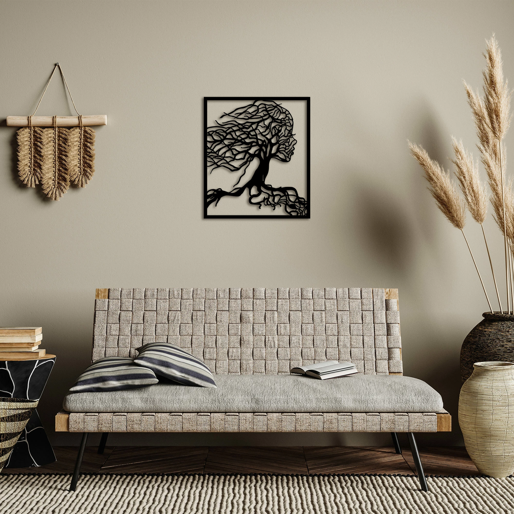 Aksesor dekorativ muri prej metali, Wallity, Gruaja pemë, 50x58cm