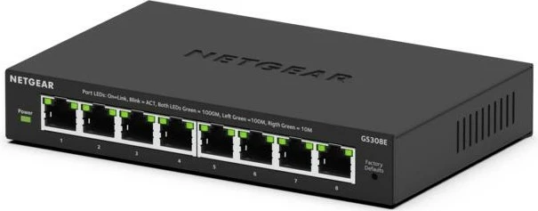 Switch NETGEAR GS308E, Managed, L2/L3, Gigabit Ethernet, i zi