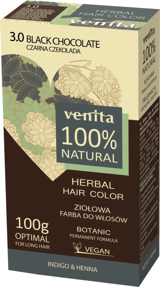 Ngjyrë për flokë Venita 3.0 Black Chocolate për femra, 100g