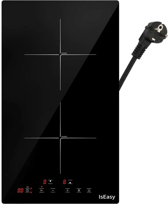 Pllakë induksioni IsEasy LI2V-22, 2 zona, 3400 W, 9 nivele, timer 99 min, e zezë