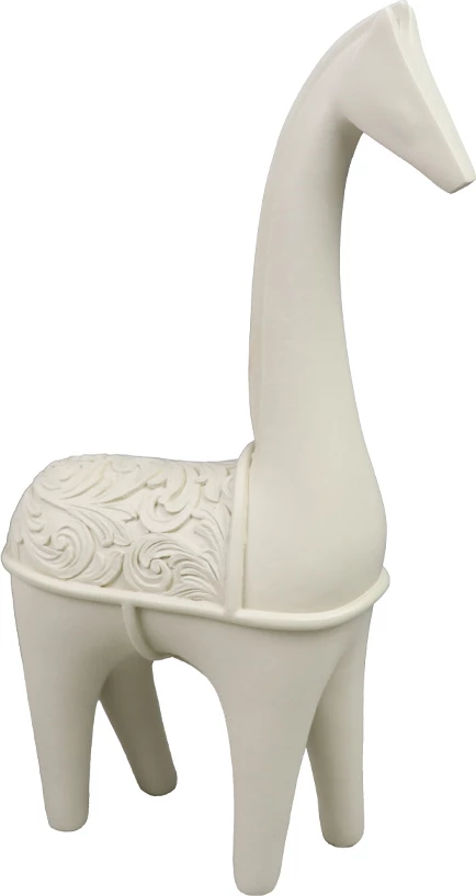 Dekor gjirafë JADE, polirezine, krem, 17x7x29cm