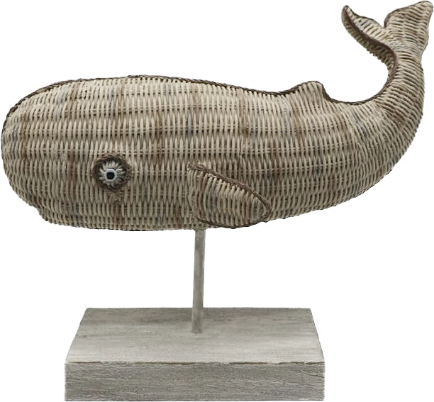 Dekor balenë, polirezine, ngjyrë kafe, 26x12x21cm