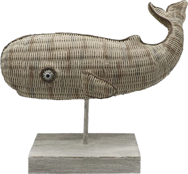 Dekor balenë, polirezine, ngjyrë kafe, 26x12x21cm