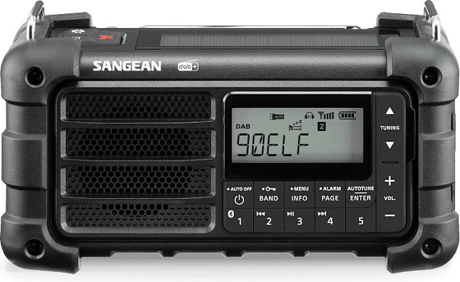 Radio portative Sangean MMR-99 DAB+, Bluetooth, me kurbel/solar, IP55, e zezë