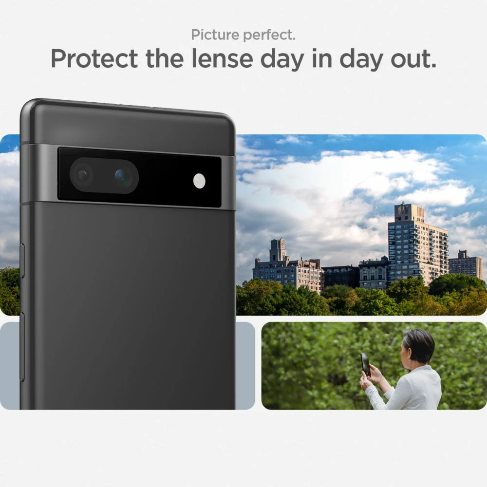 Mbrojtës xhami për kamerë Spigen Glas.tR EZ Fit Optik, për Google Pixel 7a, 2 copë, Zi