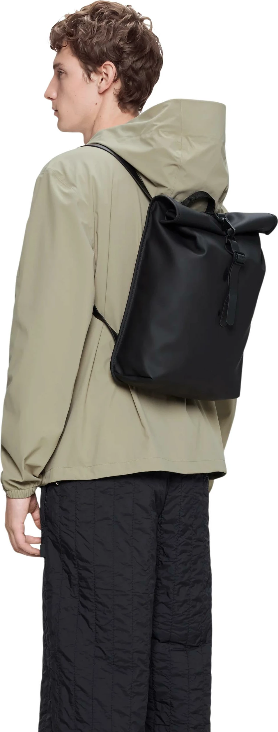 Çantë shpine Rains Rotop Rucksack Mini W3, e zezë