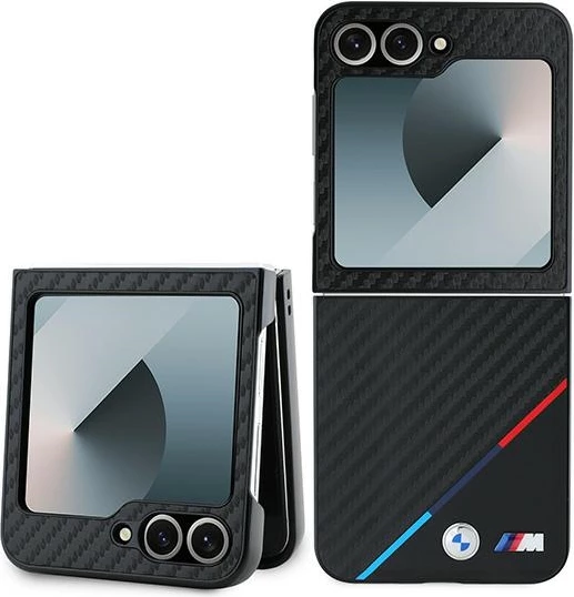 Mbështjellës BMW Carbon Tricolor për Samsung Galaxy Z Flip 6, i zi