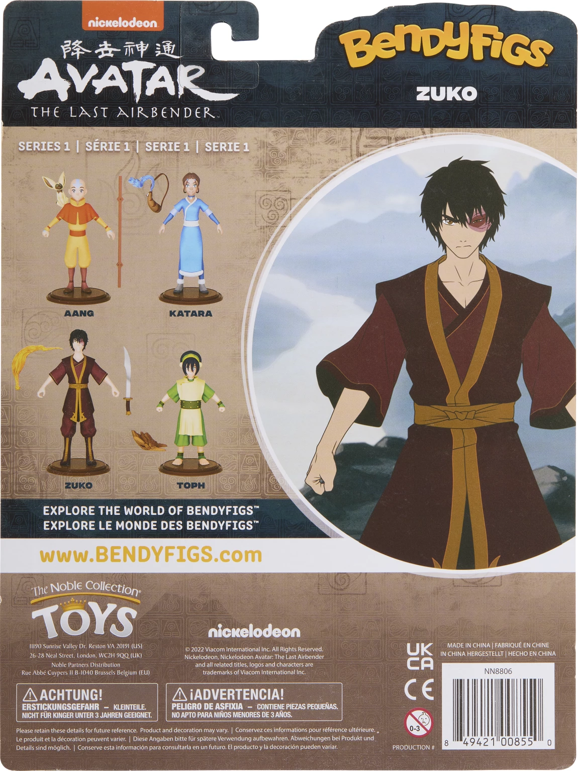 Figurë koleksionuese Noble Collection Bendyfigs Zuko 19 cm, me stendë dhe aksesorë