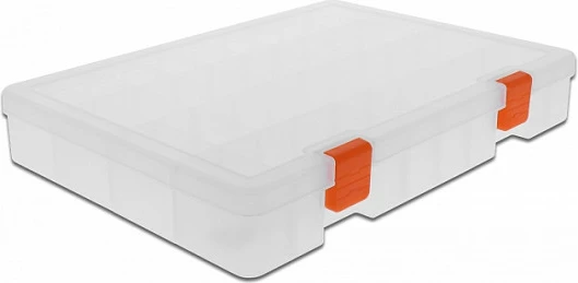 Kuti organizuese DeLOCK, plastike transparente, 36 ndarje, 190 x 250 x 40 mm