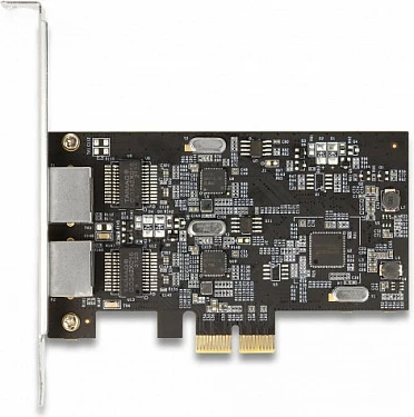 Kartelë rrjeti DeLOCK PCIe x2, 2x RJ45 2.5GbE, Intel I225-V, Low-Profile, çelik inox