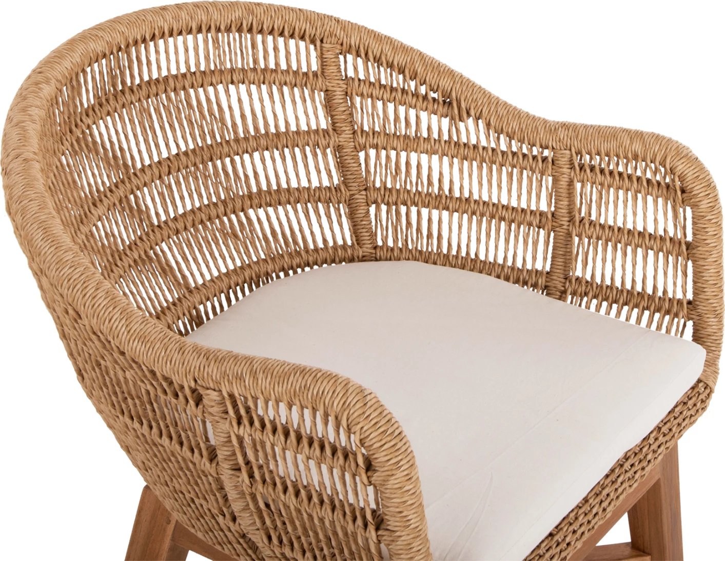 Karrige LAMORA FH9826 dru teak-litar sintetik-jastëk 60x61x78H cm