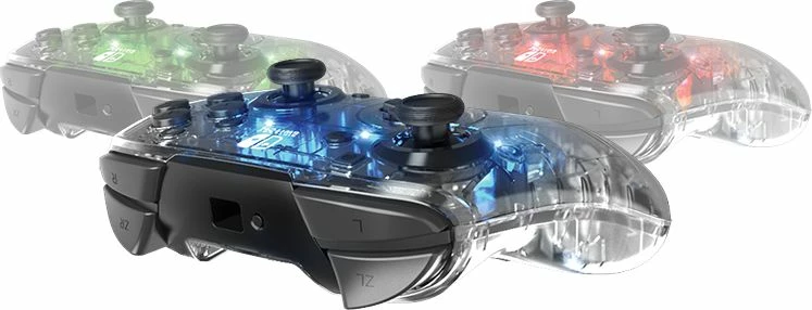 Pad wireless PDP Afterglow Deluxe 500-137-EU, LED prismatic, për Nintendo Switch, transparent