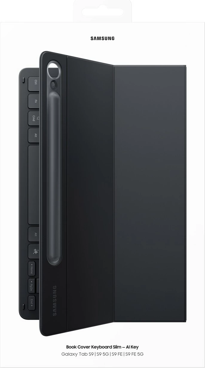 Mbështjellës tastierë Samsung EF-DX720, QWERTZ, Galaxy Tab S9, Galaxy Tab S9 FE, e zezë